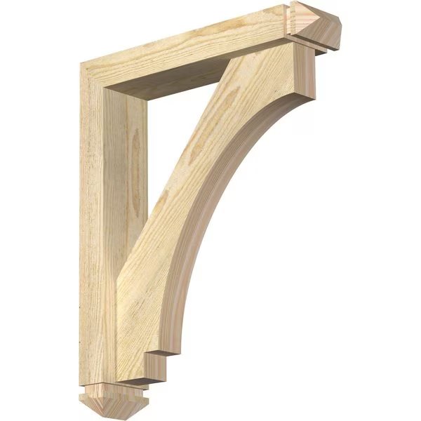 Imperial Arts and Crafts Rough Sawn Bracket w/ Offset Brace, Douglas Fir, 4